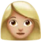 女性：中等偏浅肤色 iPhone 上的表情符号 (iOS 10.3)
