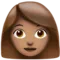 Woman: Medium Skin Tone emoji on Apple iOS 15.4