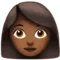 女性：中等至深色肤色 iPhone 上的表情符号 (iOS 11.3)