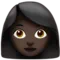 Woman: Dark Skin Tone emoji on iPhone