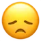 Disappointed Face emoji on iPhone