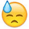 Σκυθρωπό πρόσωπο με ιδρώτα emoji στο Apple iOS 5.1