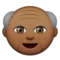 Starý muž: Středně tmavý odstín pleti emoji na Apple iOS 9.0