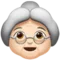 Ηλικιωμένη Γυναίκα: Ανοιχτόχρωμος Τόνος Δέρματος emoji στο iPhone (iOS 17.4)