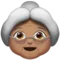Gammal kvinna: Mellan hudton emoji på iPhone (iOS 12.2)