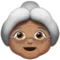 Old Woman: Medium Skin Tone emoji on iPhone