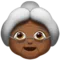 Old Woman: Medium-Dark Skin Tone emoji on iPhone