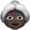 Old Woman: Dark Skin Tone emoji on Apple iOS 10.0