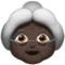 Old Woman: Dark Skin Tone emoji on iPhone
