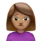 Person som rynkar pannan: Mellanfärgad hudton emoji på iPhone (iOS 11.2)