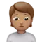 皱眉的人：中等肤色 iPhone 上的表情符号 (iOS 13.3)