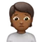 皱眉的人：中等至深色肤色 iPhone 上的表情符号 (iOS 16.4)