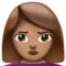 Osoba z nadąsaniem: średni odcień skóry emoji na Apple iOS 10.0