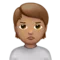 Person Pouting: Medium Skin Tone emoji on iPhone (iOS 14.6)