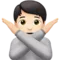 Person Gesturing No: Light Skin Tone emoji on Apple iOS 13.2