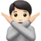 Person Gesturing No: Light Skin Tone emoji on iPhone
