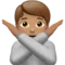 Person Gesturing No: Medium Skin Tone emoji on iPhone