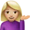 Person som tippar handen: Mellanljus hudton emoji på iPhone (iOS 11.2)