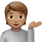 Person Tipping Hand: Medium Skin Tone emoji on iPhone (iOS 14.6)