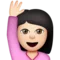 Person som räcker upp handen: Ljus hudton emoji på iPhone (iOS 9.1)