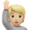 Person Raising Hand: Medium-Light Skin Tone emoji on iPhone