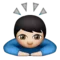 Person som bugar: Ljus hudton emoji på iPhone (iOS 9.1)