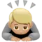 Person Bowing: Medium-Light Skin Tone emoji on iPhone