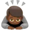 Person Bowing: Medium-Dark Skin Tone emoji on iPhone