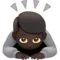 Person Bowing: Dark Skin Tone emoji on Apple iOS 16.4