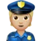 警官：中等偏浅肤色 iPhone 上的表情符号 (iOS 16.4)