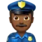警官：中等偏深肤色 iPhone 上的表情符号 (iOS 10.3)