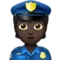 Police Officer: Dark Skin Tone emoji on iPhone