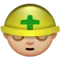 Pracownik budowlany: średnio-jasny odcień skóry emoji na Apple iOS 9.0