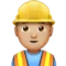 Bauarbeiter: Mittlerer bis heller Hautton Emoji auf Apple iOS 11.3