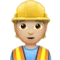 Construction Worker: Medium-Light Skin Tone emoji on iPhone