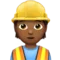 Construction Worker: Medium-Dark Skin Tone emoji on iPhone