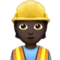 Construction Worker: Dark Skin Tone emoji on iPhone