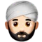 Person som bär turban: Ljus hudton emoji på iPhone (iOS 11.2)
