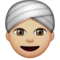 Person som bär turban: Mellanljus hudton emoji på iPhone (iOS 9.1)