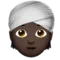 Person Wearing Turban: Dark Skin Tone emoji on iPhone