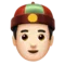 Person with Skullcap: Light Skin Tone emoji on Apple iOS 10.0