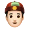 Person with Skullcap: Light Skin Tone emoji on Apple iOS 15.4