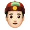 Person with Skullcap: Light Skin Tone emoji on iPhone