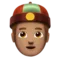 Person with Skullcap: Medium Skin Tone emoji on iPhone