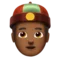 Person with Skullcap: Medium-Dark Skin Tone emoji on iPhone