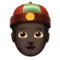 Άτομο με σκούφο: Σκούρος τόνος δέρματος emoji στο iPhone (iOS 10.0)