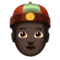 Άτομο με σκούφο: Σκούρος τόνος δέρματος emoji στο iPhone (iOS 17.4)