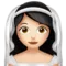Person med slöja: Ljus hudton emoji på iPhone (iOS 11.2)