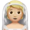 Person with Veil: Medium-Light Skin Tone emoji on iPhone (iOS 14.6)