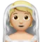 Person with Veil: Medium-Light Skin Tone emoji on iPhone